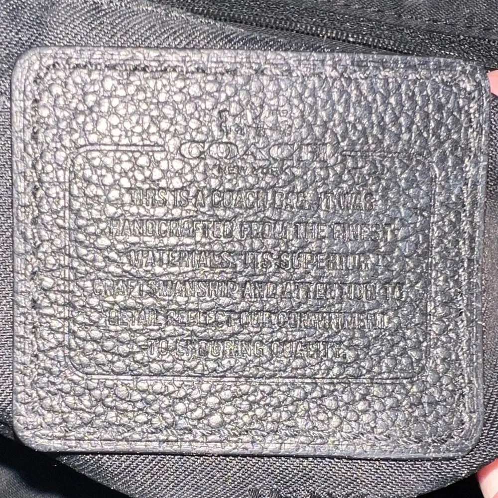 Coach 57107 Black Leather Turnlock Silver Chain Strap Tote Bag - Picture 13 of 13